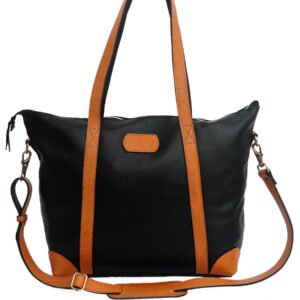 Large Tote Bag -  Black/Brown