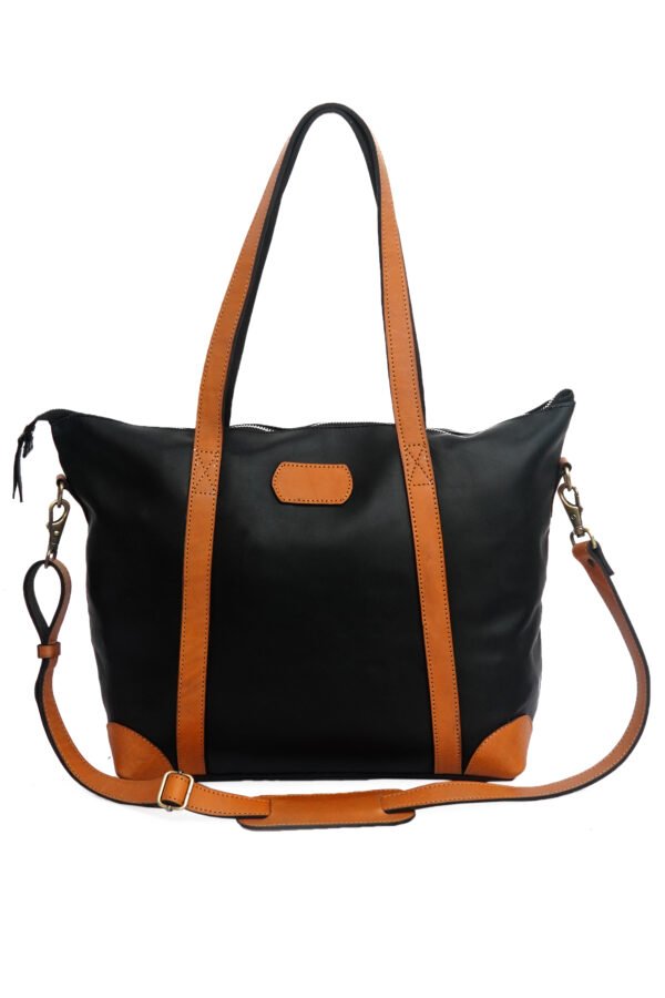 Large Tote Bag -  Black/Brown