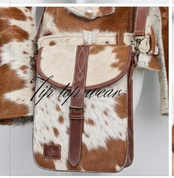 Cowhide Crossbody Handmade Bag -Unisex